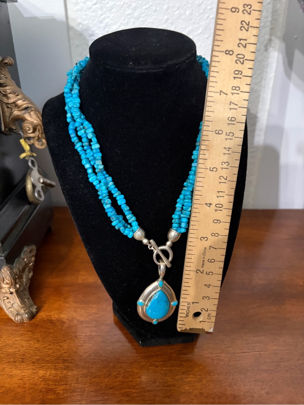 Carolyn Pollack Relios Signed Turquoise 925 Sterling Necklace & Pendant - Picture 10 of 10